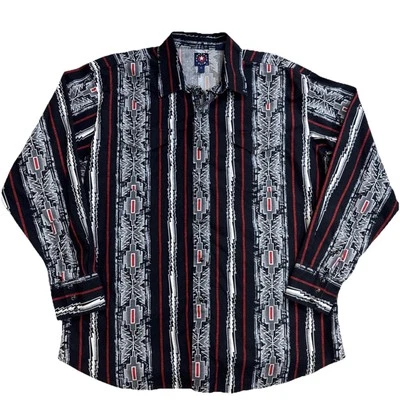 Vtg Panhandle Slim Men's XL Western Aztec Southwestern Navajo Shirt Pearl Snap - Image 1 of 4