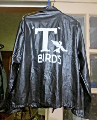 Chaqueta Grease T-Birds Disfraz Negro Imitación Cuero Adulto 2020 Paramount Pictures Foto 1 de 4