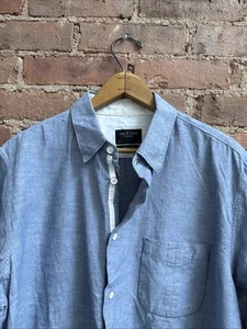 Rag & Bone Men’s Shirt, Size Large , Linen/Cotton Slubbed Out Chambray - Picture 1 of 8
