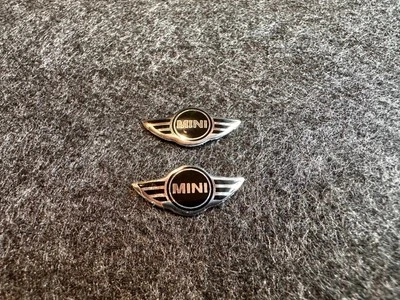 2x Mini Cooper Schlüssel Aufkleber Sticker Emblem Logo - 22 x 10 mm - Aluminium - Bild 1 von 4