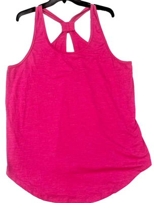 Camiseta sin mangas Torrid Active para mujer 1X rosa con tiras espalda deportiva elástica absorbente de humedad Foto 1 de 4
