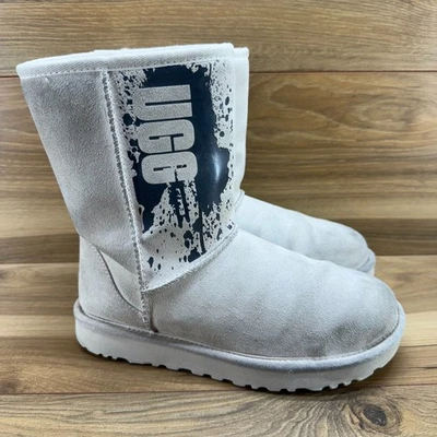 Botas UGG clásicas cortas con salpicaduras de pintura para mujer 6 crema blanco gamuza piel de oveja Foto 1 de 4