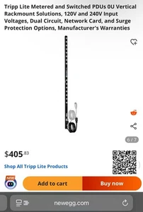 Tripp Lite PDU Metered Dual Circuit 120V 20A 32 5-15/20R Vertical 0URM (PDUMV40) - Picture 1 of 2