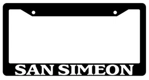 Black License Plate Frame San Simeon City State Auto Accessory Novelty 1600 - Picture 1 of 1