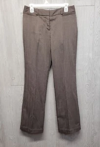 Worthington Pants Womens 4 Curvy Fit Brown Herringbone Trouser Stretch 30x32 NWT - Picture 1 of 12