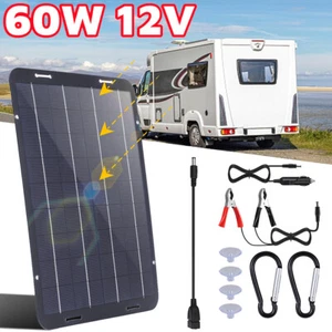60W Solar Panel Kit 12V Trickle Charger Battery Charger Maintainer Boat RV Car - Picture 1 of 14
