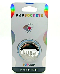 PopSockets Phone Grip Stand Chrome Drip Silver POPGRIP Popsocket Swappable Top - Picture 1 of 5