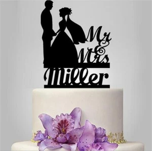 Mr & Mrs Wedding Cake Topper Personalised Last Name Cakes Decorations - Picture 1 of 4