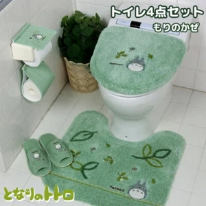 My Neighbor Totoro 4 item Set Mat Holder Cover Slippers Toilet Supplies Ghibli - Picture 1 of 4