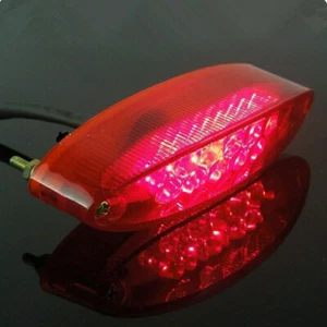 LED rosso Luce stop coda freno Fanale posteriore Moto custom per Honda Kawasaki - Picture 1 of 3