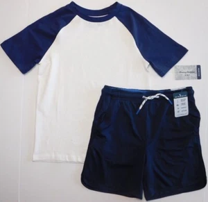 Tommy Bahama Boys T-Shirt Active Shorts Navy Blue White SIZE XS/4 & M/7-8 NEW - Picture 1 of 7
