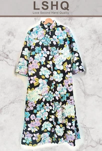 RARE St Michael 60s Vintage Women Floral Long Dressing Gown Padded Sz 40 ref495 - Picture 1 of 20