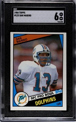 1984 Topps #123 Dan Marino Rookie RC Miami Dolphins SGC 6   *SCRATCH FREE CASE * - Image 1 of 2
