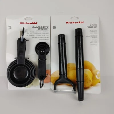 Kitchenaid Measuring Cups & Spoons & 5 Spoons & Euro & Y Peeler Black HBOA - Image 1 of 4