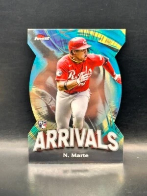 2024 Topps Finest Chrome Noelvi Marte RC Die-Cut Arrivals Reds Rookie #A-10 - Image 1 of 2
