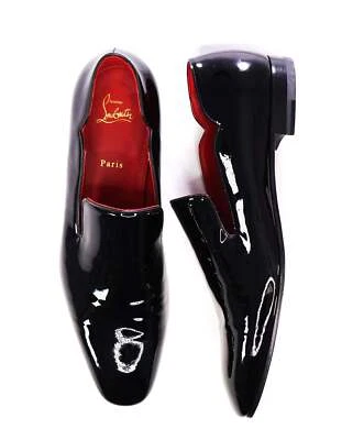 $945 CHRISTIAN LOUBOUTIN - * DANDY CHICK* Black Patent Loafers US 12.5 (45.5EU) - Image 1 of 4