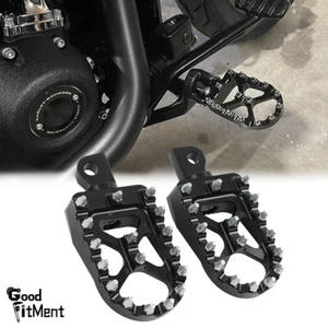CNC Wide Foot Pegs Anti-Skid Pedal MX Style For Harley Softail 1986-2017 Black - Imagen 1 de 14