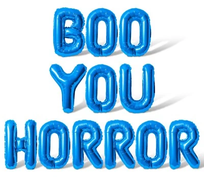 BOO YOU HORROR Letra Globo Banner - 16" Globos Halloween Fiesta Decoraciones Foto 1 de 4