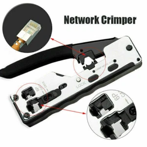 Rj45 Werkzeug Netzwerk Crimpzange Crimp Zangen Chrom Für Cat7 Cat6 Cat6a Ca C5F4 - Afbeelding 1 van 7