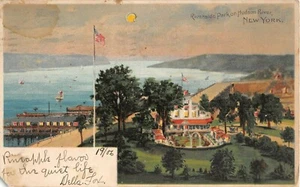 1906 Hold to Light Riverside Park on Hudson River Manhattan NY post card as is - Picture 1 of 2