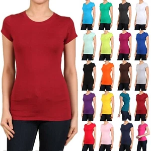 T-shirt girocollo donna/junior cotone massello girocollo s-XL - Foto 1 di 115