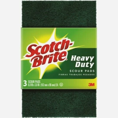 Scotch-Brite SCOUR PADS 3 ct All-Purpose Heavy Duty Absorbent Kitchen 223-10 NEW - Image 1 of 2