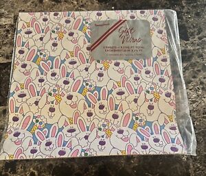 Rare Vintage Sangamon Easter Gift Wrap Easter Bunny/Egg WrappingPaper  2 Sheets