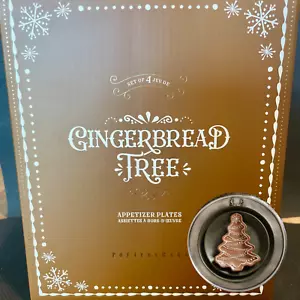 NUEVO en Caja Original Cerámica Granero Pan de Jengibre Árbol Aperitivo Platos Juego de 4 - Imagen 1 de 4