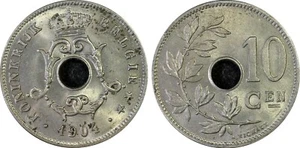 Bélgica - 10 céntimos 1904 MS64 - PCGS Cert. - Imagen 1 de 3