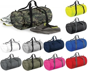 BagBase Packaway Barrel Bag Foldable Holdall Sports Gym Travel Duffle One Size - Picture 1 of 20