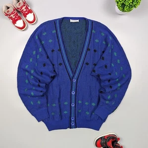 CARLO COLUCCI Men's Vintage 90s Blue Cardigan/Sweater With Buttons Size 56 (XXL) - Picture 1 of 17