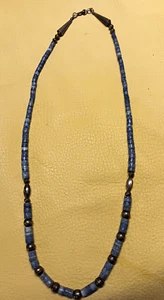 Vintage Sterling Bank Perlen blaue Koralle Santo Domingo 23" Halskette - Bild 1 von 9