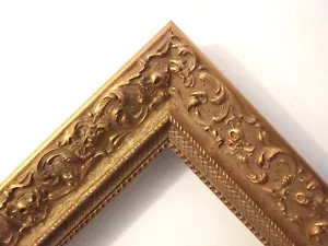 20 X 24 ELEGANT STD SIZE SCOOP PICTURE FRAME ORNATE CARVED GOLD LEAF 3" WIDE - Picture 1 of 10