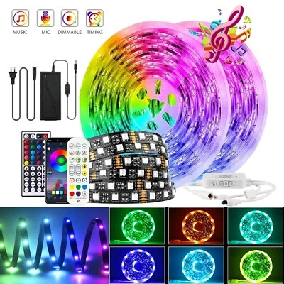 5050 RGB LED Streifen Stripe Lichtband 1M-30M Lichtleiste Smart Home APP dimmbar - Bild 1 von 4