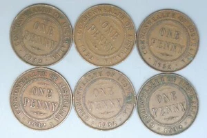 1932 - Australia Penny * 6 - aVF / Problem - Bulk - Picture 1 of 2