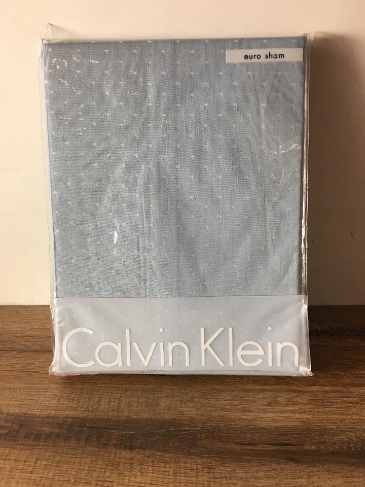¡¡¡NUEVO EN PAQUETE!!! ALMOHADA SHAM EURO CALVIN KLEIN PUNTO CHAMBRAY CIELO BREZO Foto 1 de 4