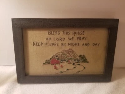 Primitives by Kathy Bless this Hand hous Stitched Lisa Johnson 11 1/2" x 7 5/8"  - Image 1 of 4