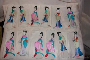 Vtg Christmas Ornaments Chinese Silk Ladies Lillian Vernon 3 Boxes 12 Total - Picture 1 of 8