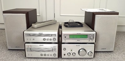 SONY CMT-SP55TC Hi-Fi  Amp Radio CD Tap AUX Speakers Remote Manual ORIGINAL BOX - Image 1 of 4