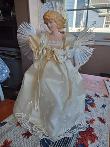 Vintage Glasfaser Weihnachten Engel Baum Topper mit Farbwechsel Lichter 12" - Bild 1 von 16