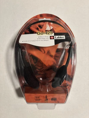 Auriculares de diadema con cable Labtec Inc. Go-425 (2000) negros ~ nuevos *sellados Foto 1 de 3