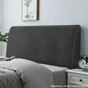 Copriletto Elasticizzato Antipolvere Protezione per Testiera King Imbottita Velluto - Foto 1 di 10