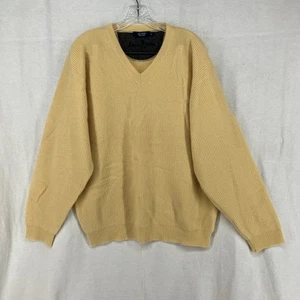 Johnnie Walker 100% Kaschmir V-Ausschnitt Pullover Rippstrick Gr. Large gelb - Bild 1 von 15