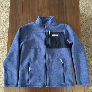 Vineyard Vines Unisex Full Zip Long Sleeve Fleece Jacket Youth L (16) Whale Logo - Picture 1 of 13