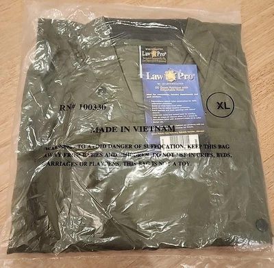 LawPro Talla XL 42" Impermeable Chaqueta de Seguridad con Capucha Ventilada Verde 3/4 Largo Nuevo Hombre Foto 1 de 4