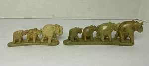 Chelsea Marble Elephants Walking Family Figurine Collectible Made in India - Picture 1 of 4