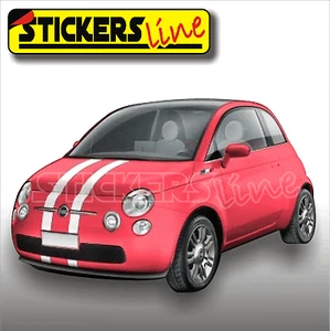 Fasce adesive FIAT 500 strisce cofano retro adesivi fiat 500 bande adesive - Picture 1 of 1