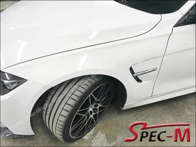 Guardabarros estilo M3 M4 negro acero llamaradas ajuste lateral para BMW Serie 3 F30 2012-2018 Foto 1 de 2