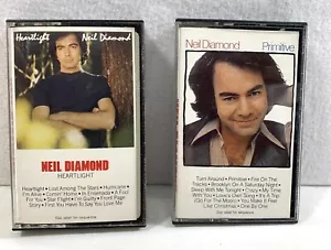 2 Neil Diamond 80s Cassette Tapes Pop Rock Primitive Heartlight - Picture 1 of 9