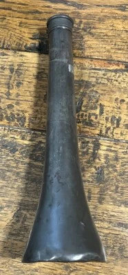 Antique James Dixon & Sons Pewter Hunting Horn Flask with later WW1 inscription - Image 1 of 3